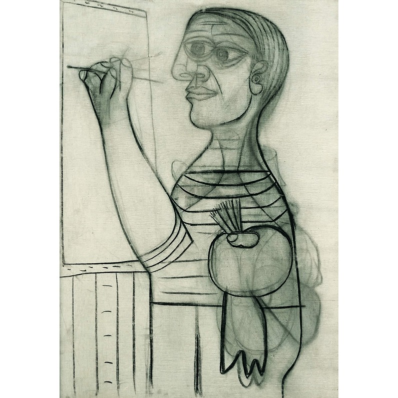 Picasso ante su lienzo (1938)